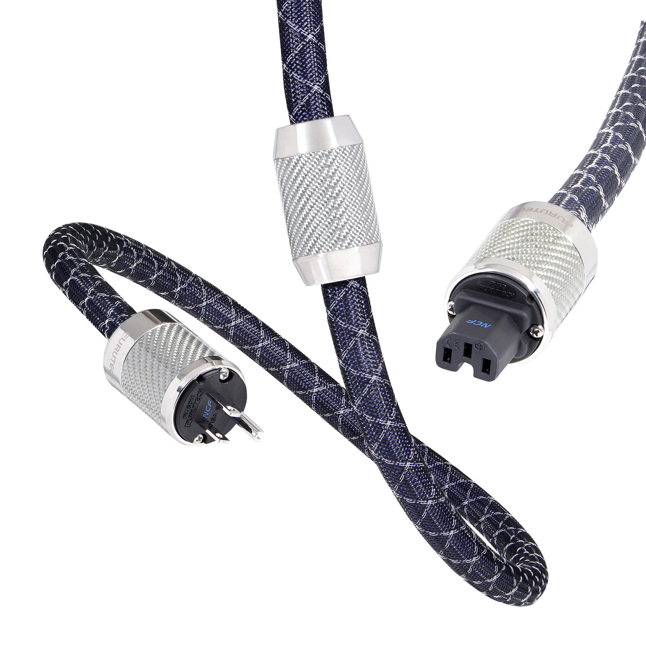 HiFi Schuko Furutech  NCF nanoflux AC carbon fiber fever EU AC power cable FI-E50 NCF plug  fever audio