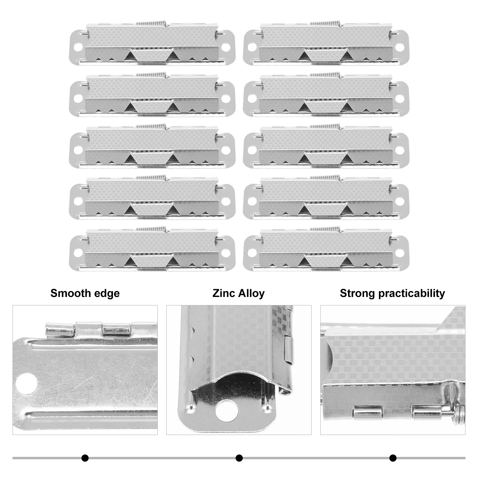 

10pcs Folder Clips Zinc Alloy File Clamps For Office Organizing Test Papers Bills Document Clip Binder Office Supplies