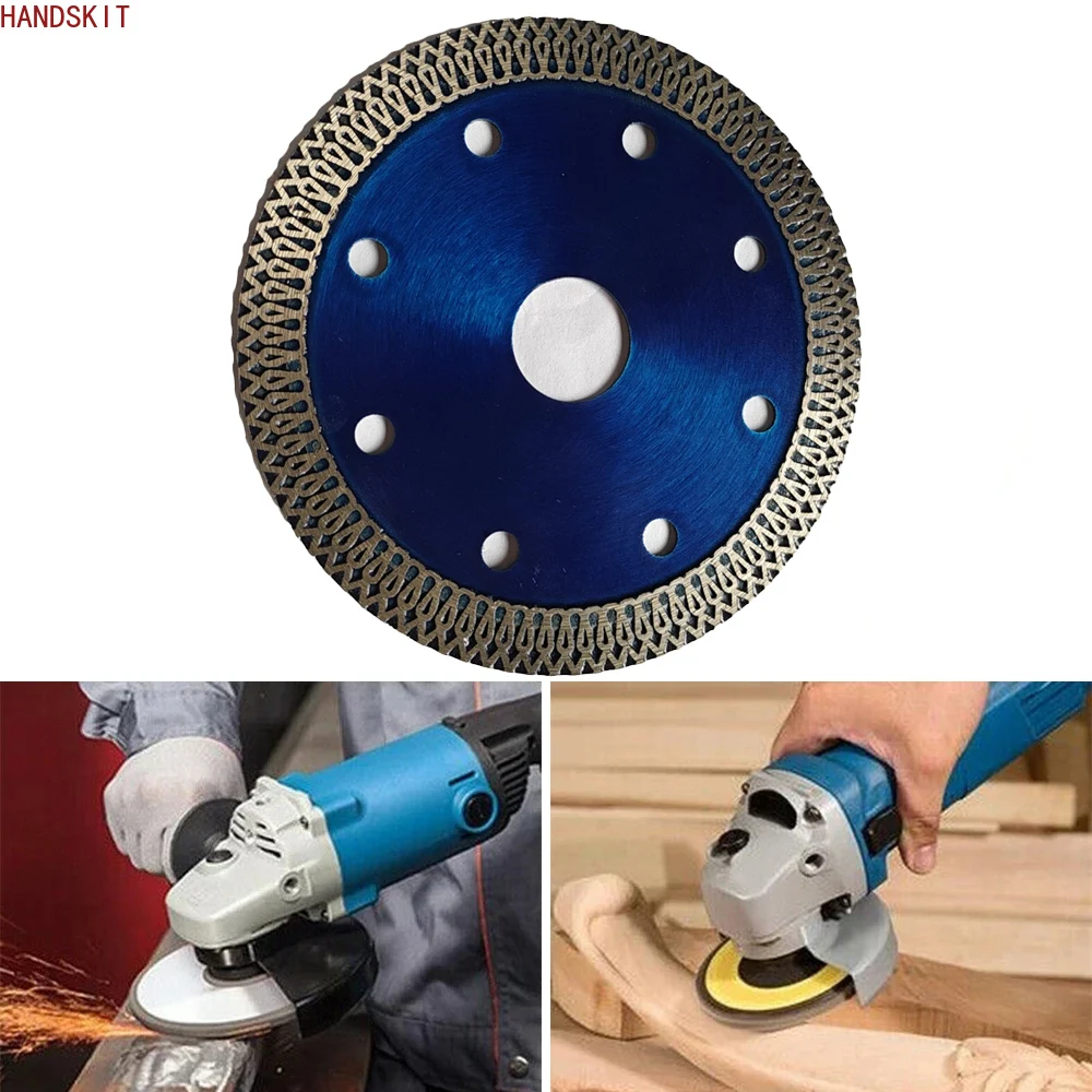 Heavy‑Duty 105/115/125MM Turbo Diamond Cutting Disc, Sharp Mesh Rim Saw Blade for Porcelain, Ceramic, Granite and Marble Cutting