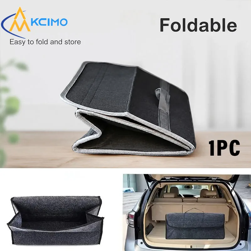 Foldable Felt Car Trunk Storage Bag Multifunctional Auto Cargo Organizer Interior Accessories