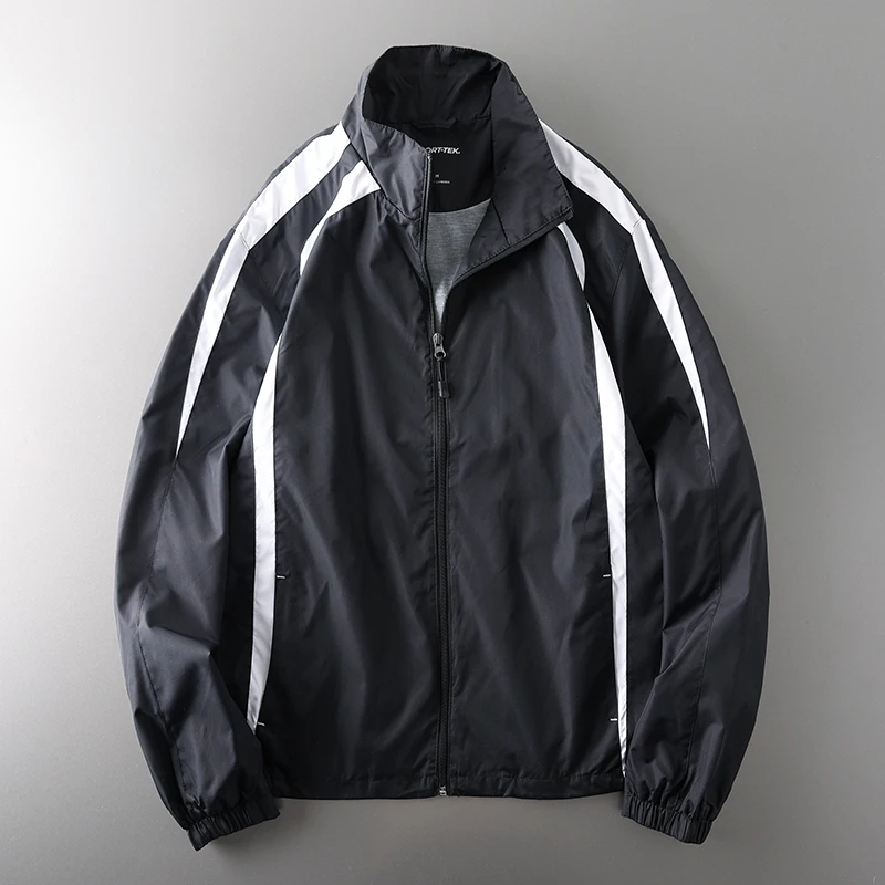 Spring Windbreaker Jackets Men Fashion Patchwork Quick Drying Sports Coats Korean Style Casual Loose Jacket Unisex Streetwear