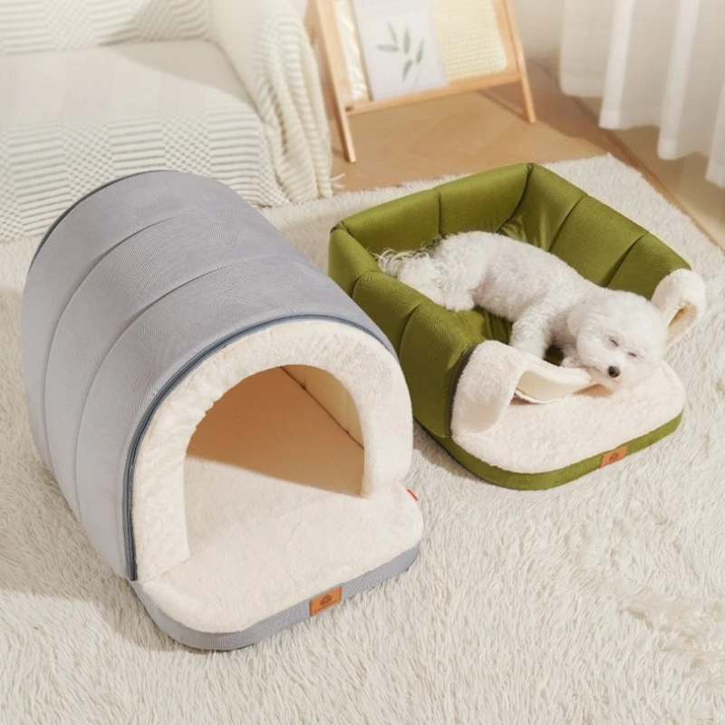 

Cat Dog Kennel Cute Plush Four Season Universal Removable Washable House Type Dog House Small Cat Dog Winter Pet Supplies