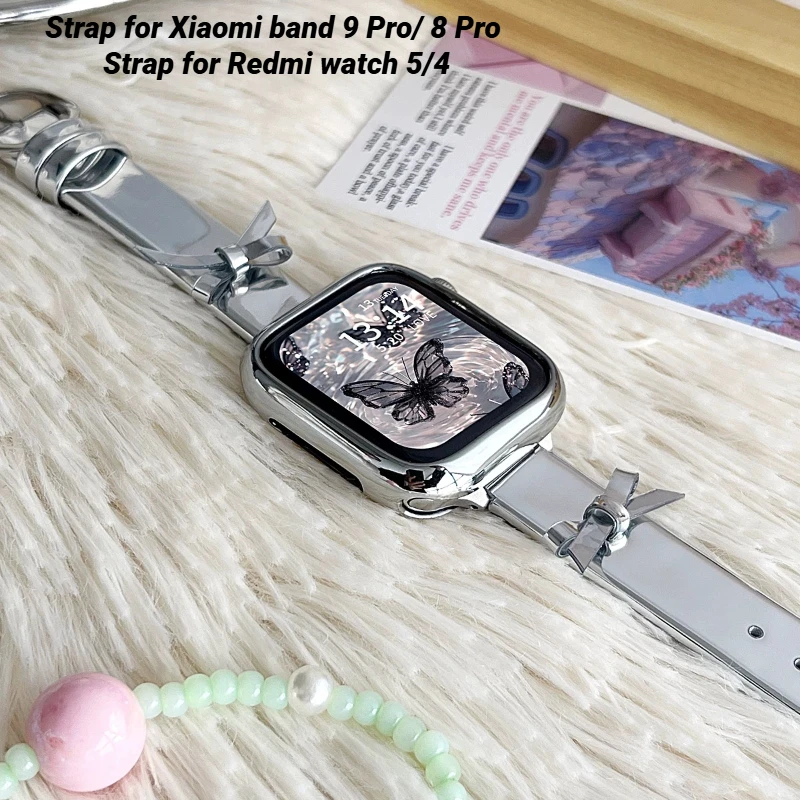 

Leather Strap For Xiaomi band 9 Pro Watchband for Redmi Watch 5/4 Woman Correa Bracelet SmartWatch Sport Wristband