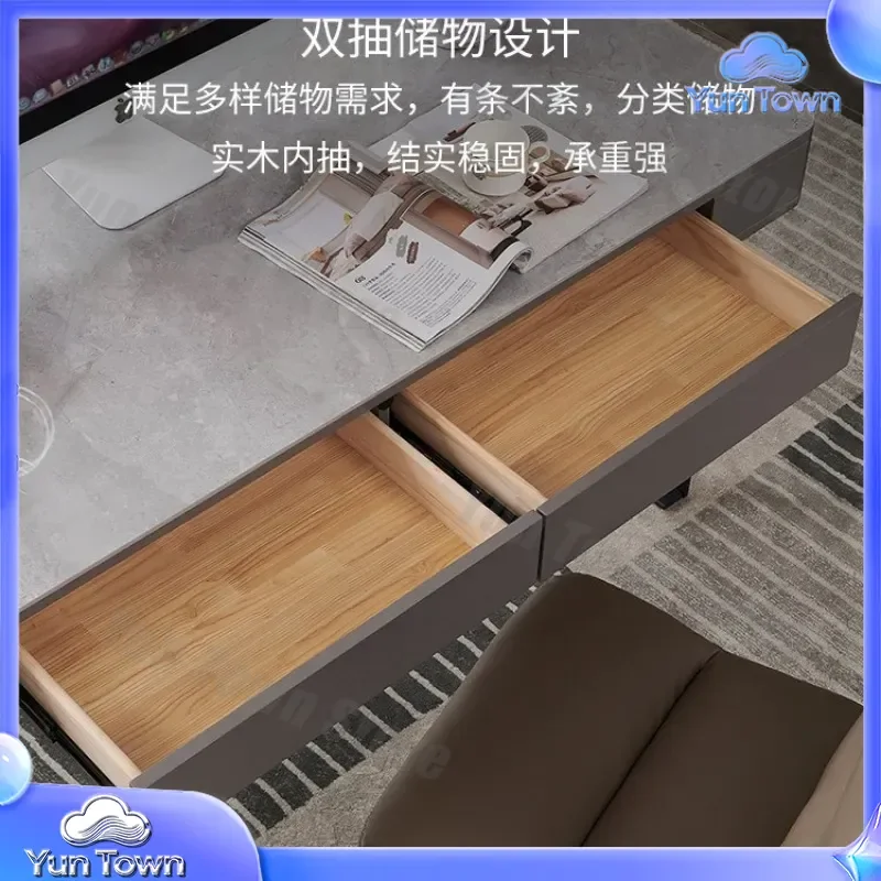 for Italian minimalist light luxury desk rock slab desk for book chair household modern simple small apartment office writing