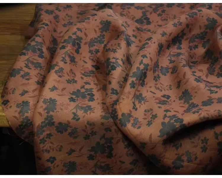 

1yard new style ramie fabric Small Garden Print pathwork Skirt dress shirt bag cheongsam fabric for clothing