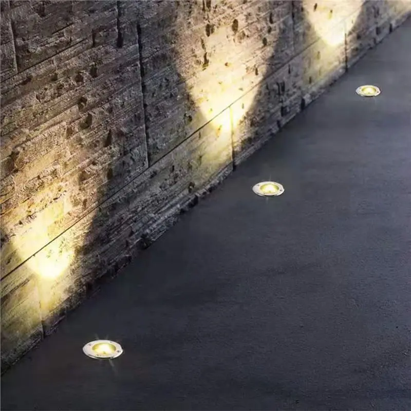 N96R For GU10 LED Underground Light For Gu10 Bulb Casing Floor Lamp Outdoor Ground Spot Landscape Garden Path Buried Lamp Round