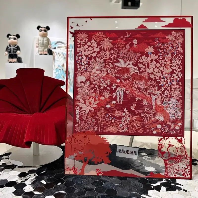 Animal and Plant Decorative Painting Silk Scarf Hanging Acrylic High-end Mural