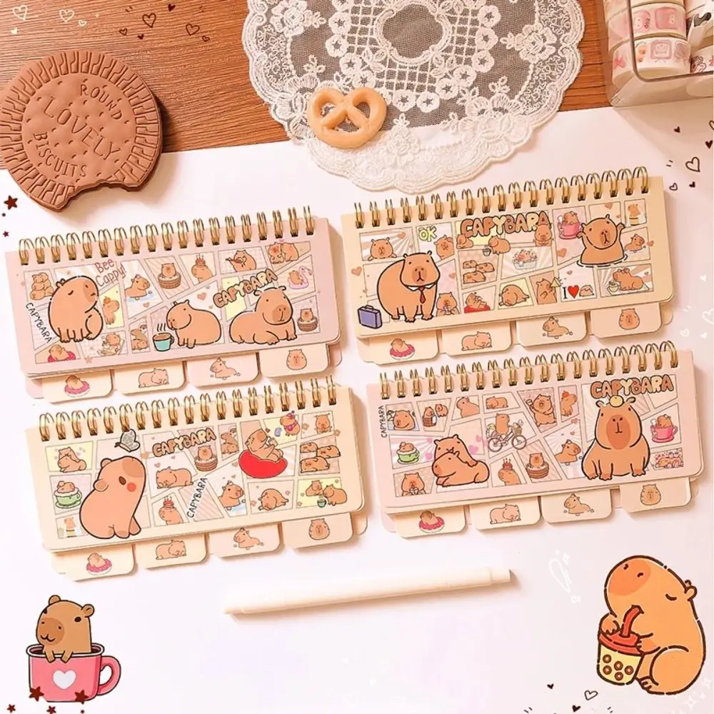 Memo Note Kawaii Capybara Notebook Color Page Portable Small Notepad Cute Cartoon Mini Writing Pad Office