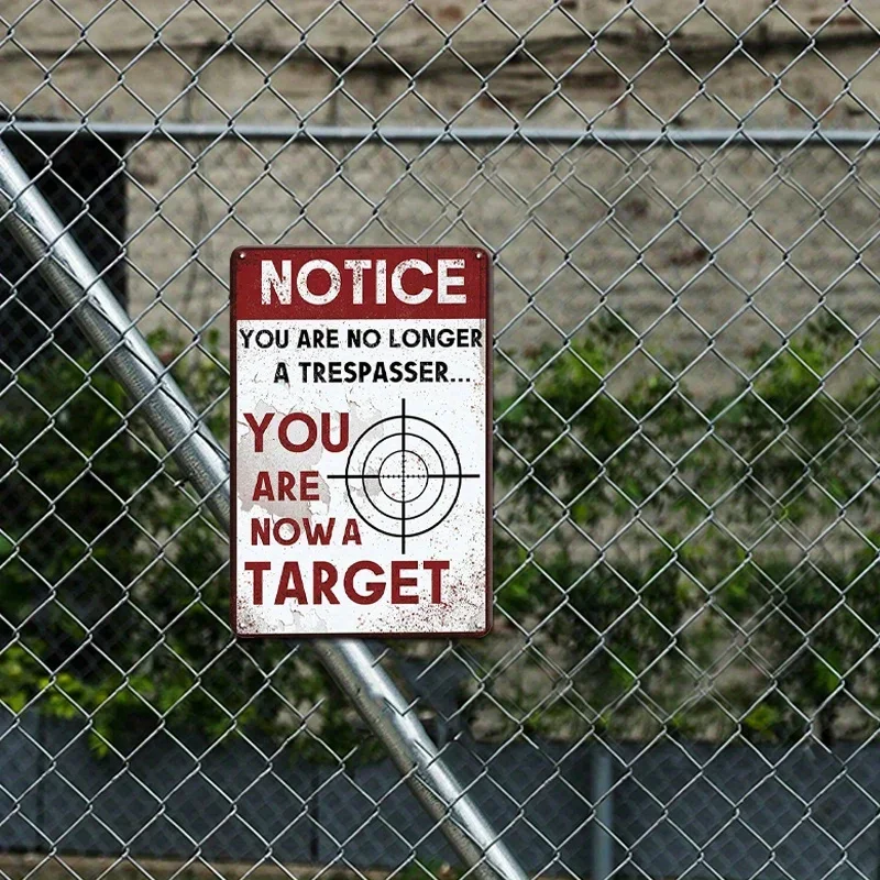 2pcs/4pcs Funny Tin Sign, No Trespassing Sign, Metal Warning Signs,