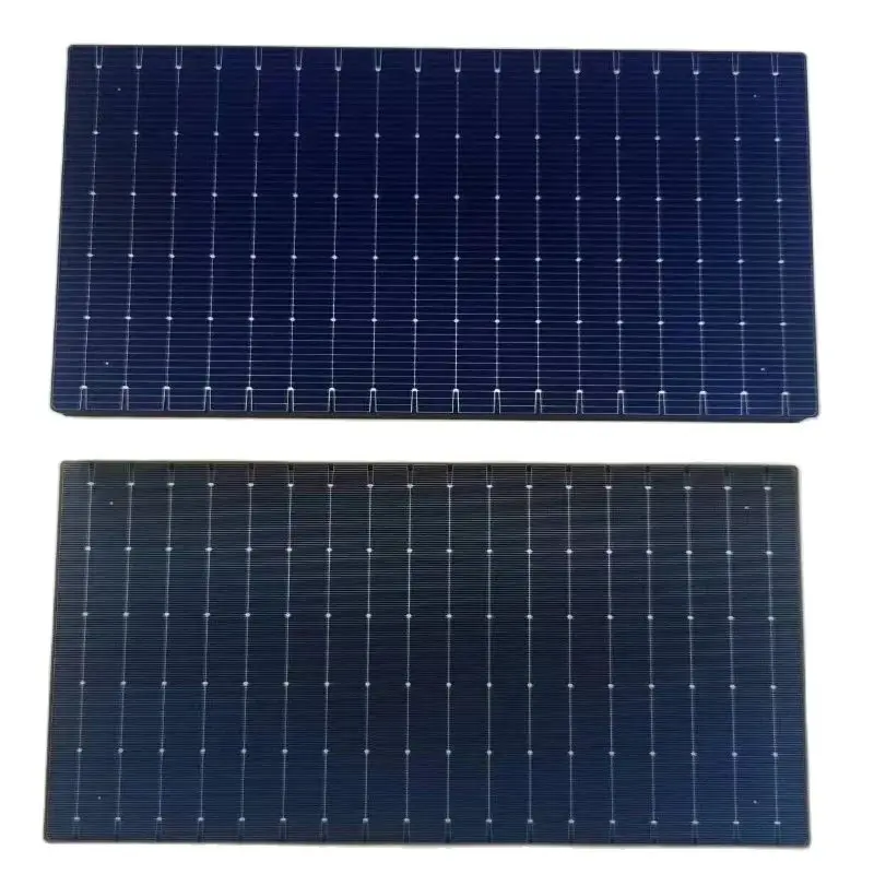 110pcs Mono Crystalline Solar Cells HJT N Type 210mm x 105mm A Grade 24.5% EFF 5.4W Front Side 18.7% Eff 4.12W Back Side