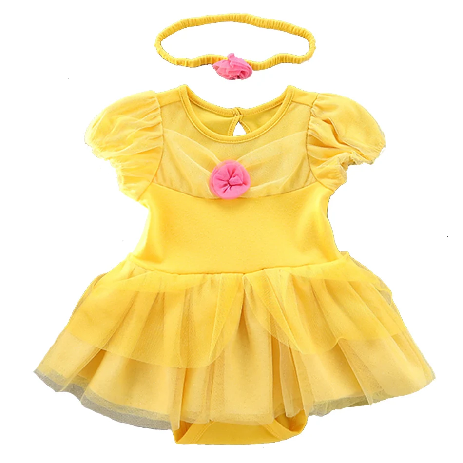 Summer Baby Girl Princess Dress With Headband Little Kid Halloween Carnival Party Fantasy Romper Infant 1 Years Birthday Costume