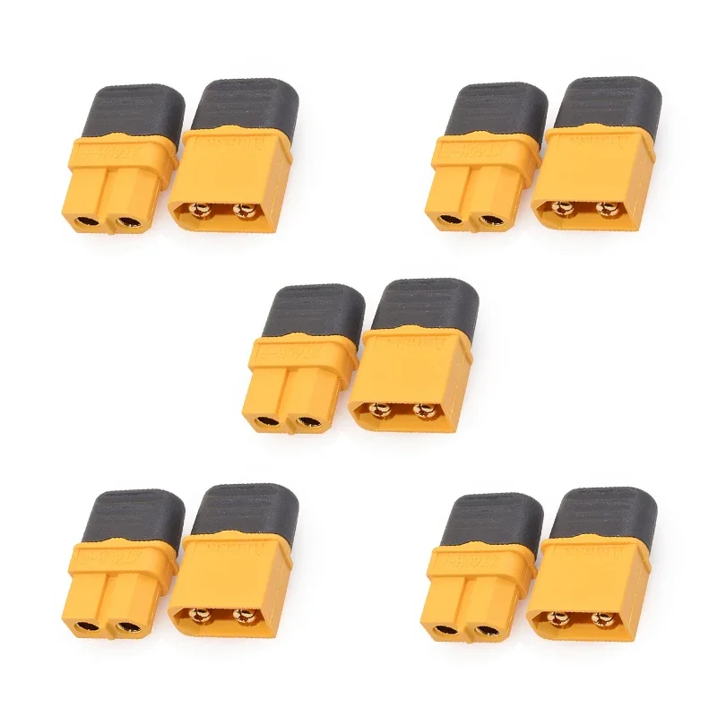 5 Paar gelbe Amass xt60h Buchse Stecker mit m 2,5 Halte schraube Loch für Flugzeuge und Power Batterie vergoldet