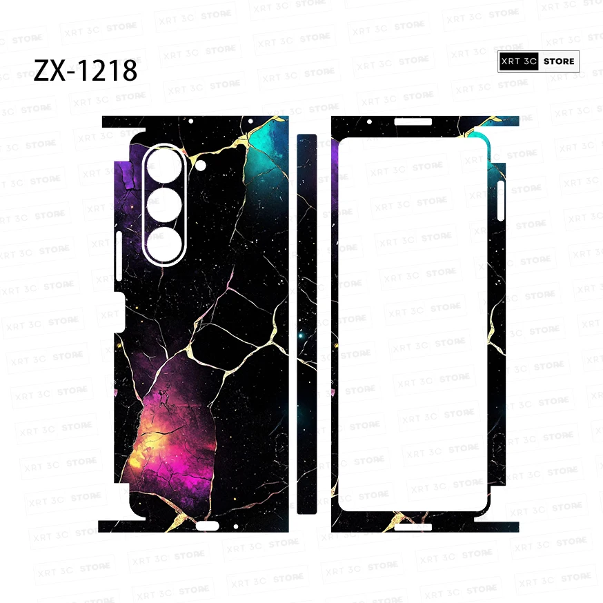 Colorful Anti-Scratch Stickers For Samsung Galaxy Z Fold6 5 4 3 7 Fold5 Fold4 Protective Decal Skin Cover Back Film