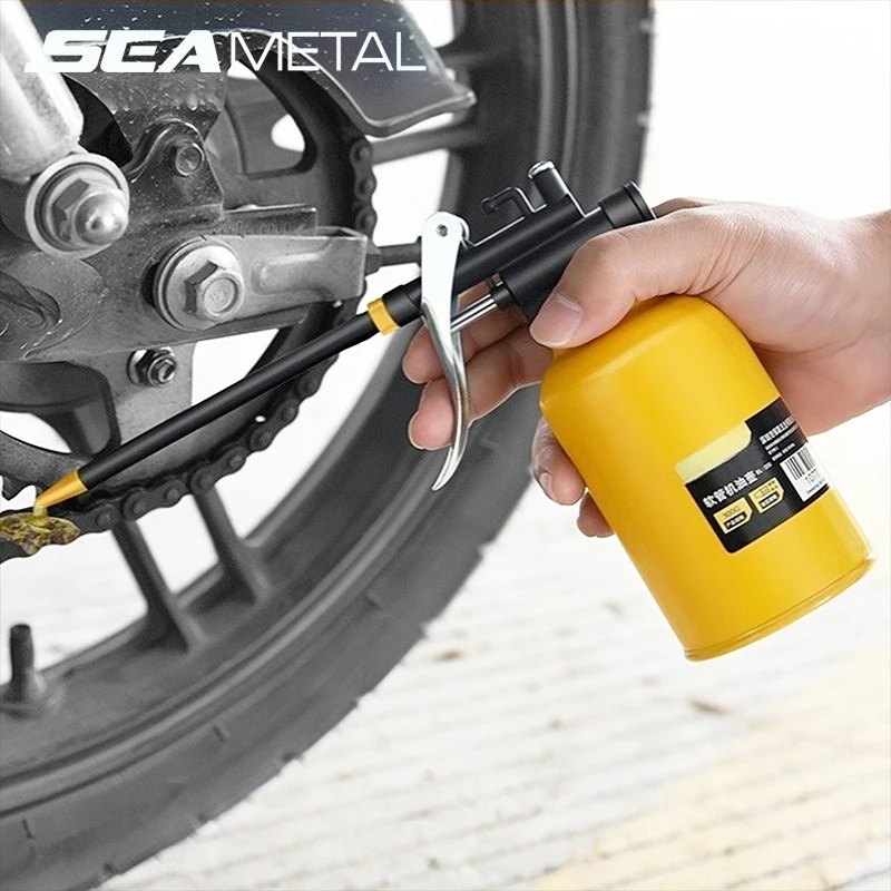 SEAMETAL Oil Can Lubrication Metal/Plastic High Pressure Pump Grease Guns Car Oil Pot Bottle Car Repair Tool 180ml 250ml