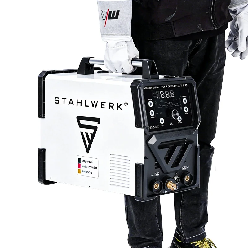 German Brand AC DC TIG MMA PULSE Welders 110/220V IGBT Inverter Welding Machine with Helmet for Stahl Werk TIG200P