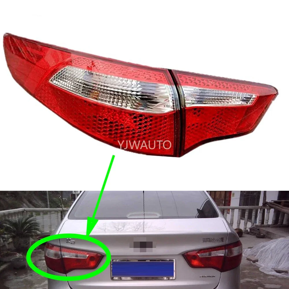 

For Kia K2 Sedan 2009~2013 Tail Light Car Taillight Assembly Auto Rear Back Lamp Brake Light Turn Signal Reversing Fog Lamp