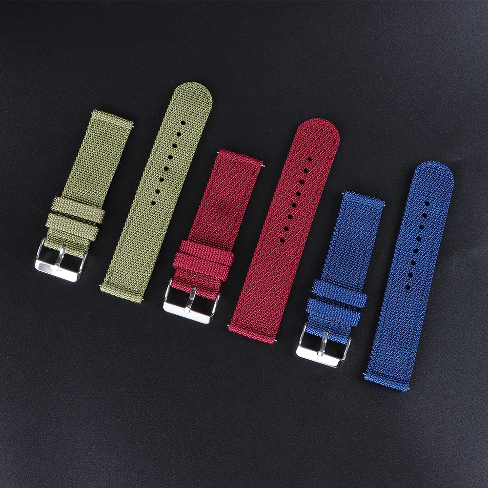 Genuine Watch Band Premium Two Sided Sailcloth Nylon Strap Quick Release for Casio Bracelet 18mm 20mm 22mm 24mm Sport Wristbelt