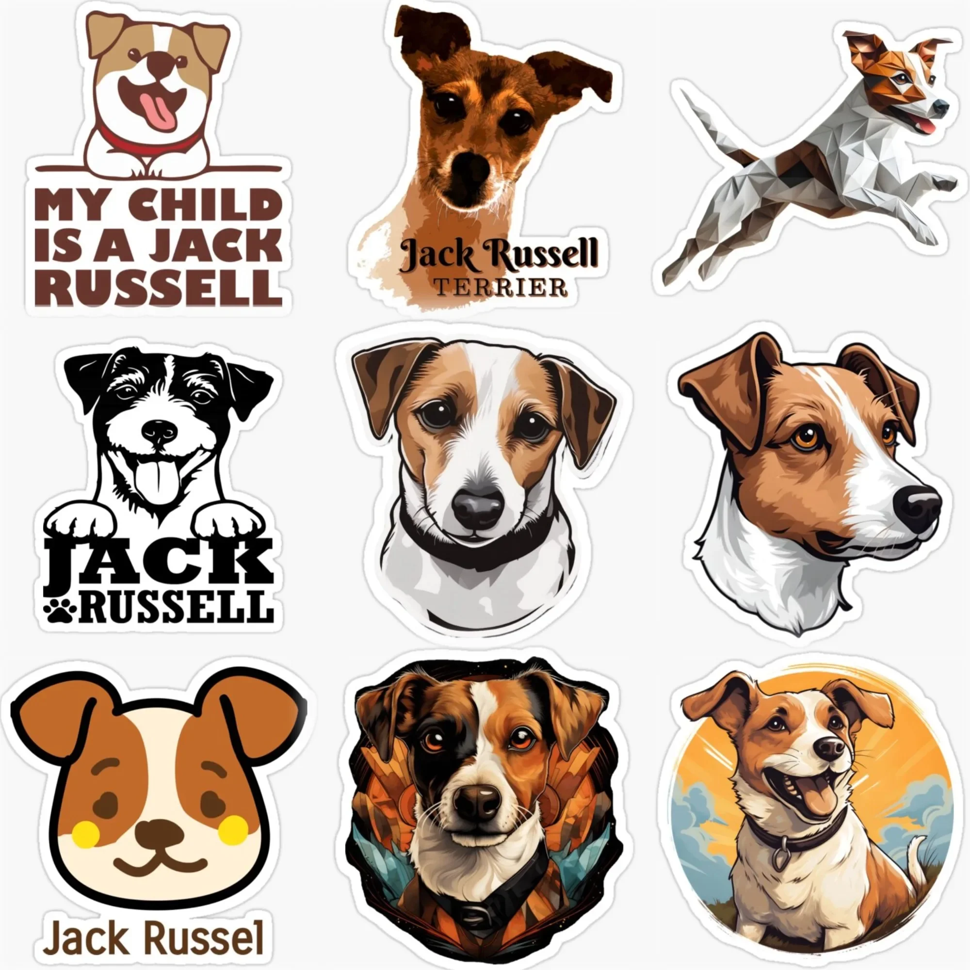 

Jack Russell Terrier Dog Cute Pet Creative Sticker Car Bicycle Van Wall Fridge Helmet Decal Accessories Customizable Size