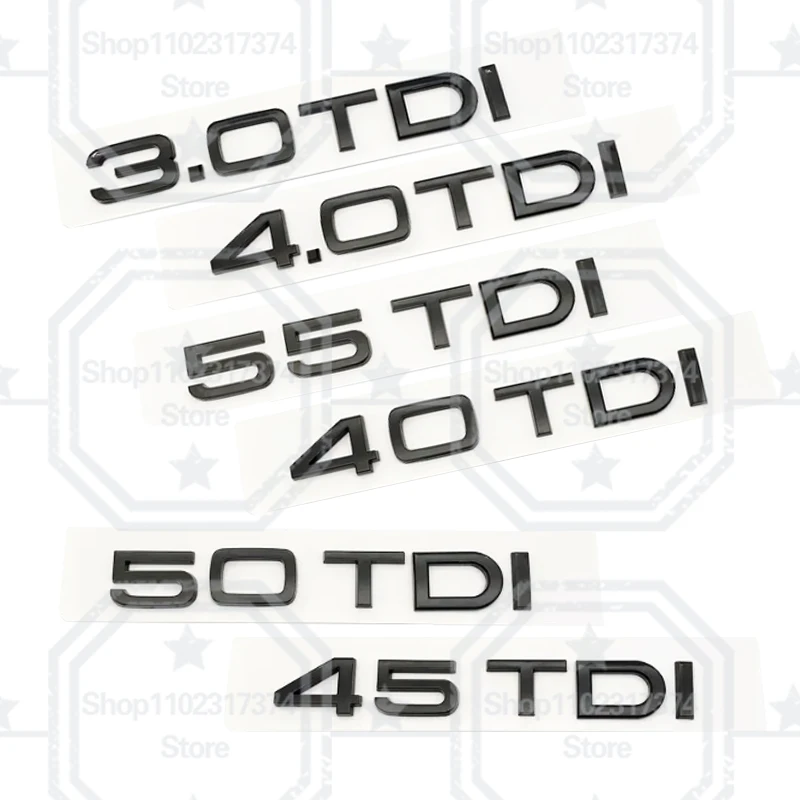 3D ABS Car Sticker For 2.0 2.5 3.0 4.0 TDI 30 35 40 45 50 55 TDI A4 A5 A6 A7 A8 Q5 Q7 Letter Emblem Rear Trunk Decoration Badge