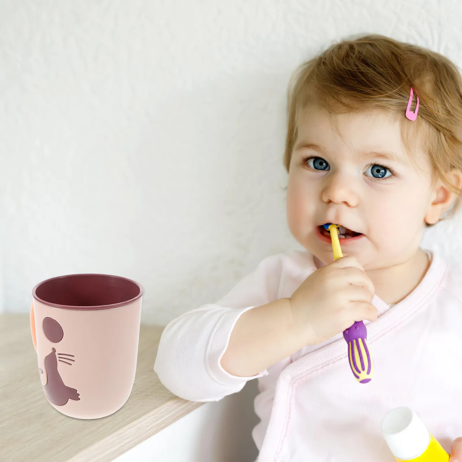 Dolphin Theme Toothbrush Cup Portable Plastic Mouthwash Cup for Adults Travel Friendly Easy Clean Multi Purpose Bathroom