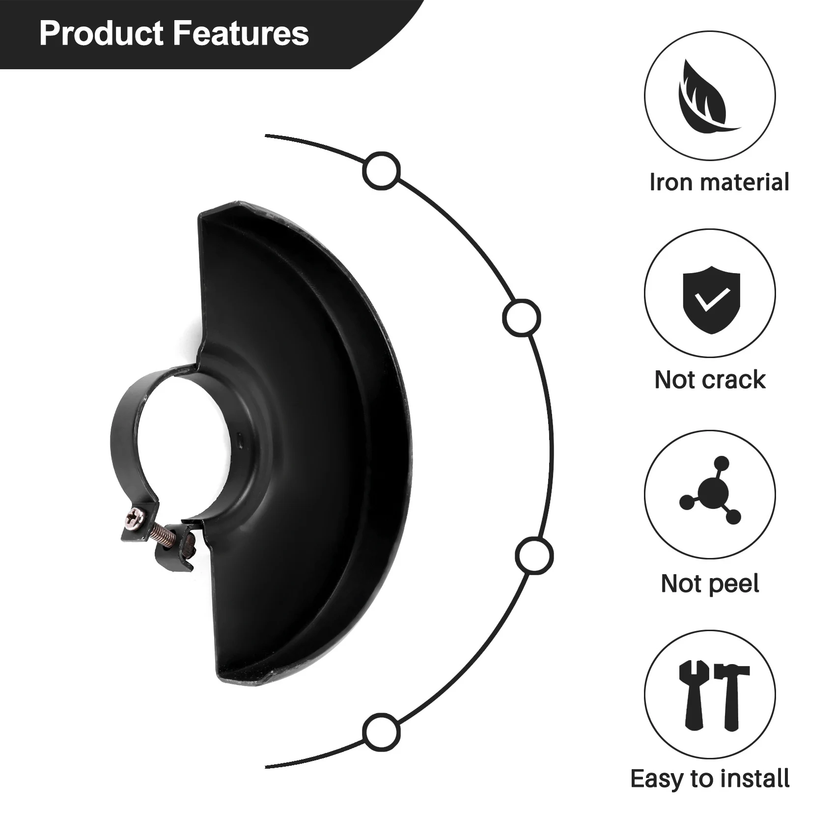 B50C Black Cutting Machine Base Metal Wheel Guard Safety Protector Cover For 125 Angle Grinder Power Tool Accessories New