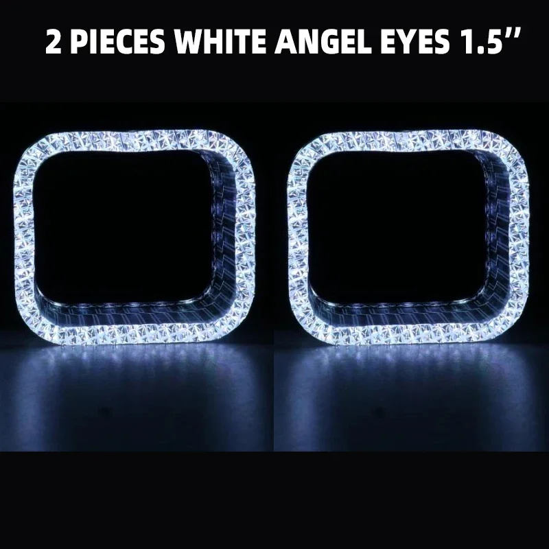 LKA 1.5 Inch Led Angel Eyes for Mini Bi Led Module 1.5'' Car LED Lights Turn Signal Lights DRL Angel Eyes for Projector Lens