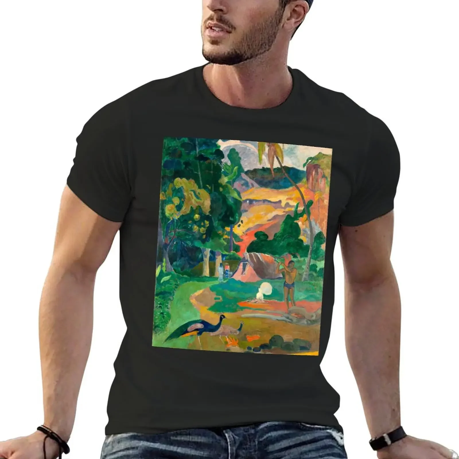 Paul Gauguin Matamoe, Landscape with Peacocks T-Shirt plain vintage anime shirt oversized t shirt men