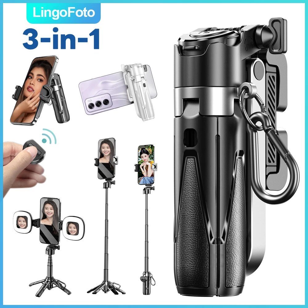 Smart Phone Selfie Stick 3 In 1 Phone Stand Tripod With Detachable Remote Mini Self-timer Stick For Vlog Live Broadcast