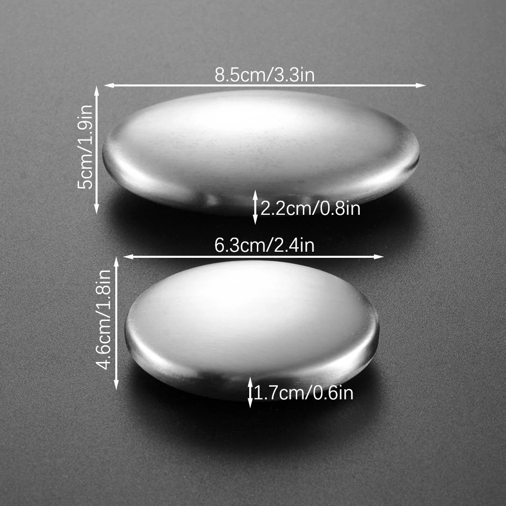 Stainless Steel Soaps with Base Tray Magic Metal Odor Remover Bar Removal Fish Smell Garlic/Onion Etc Smells Odor Removing Tool