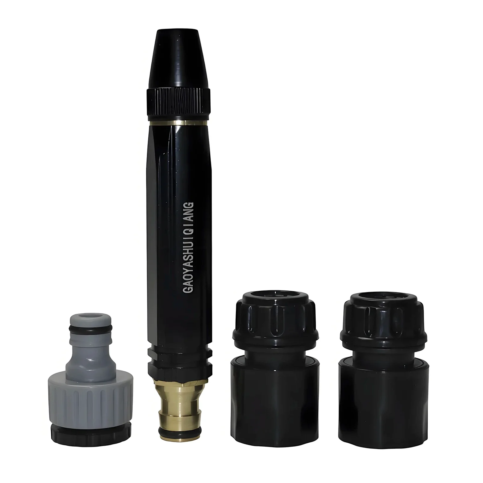 4Pc Set Car Wash Gun High-Pressure Water Gun Household Car Wash Water Gun Black Diamond Water Gun Watering Pipe Car Wash Nozzle