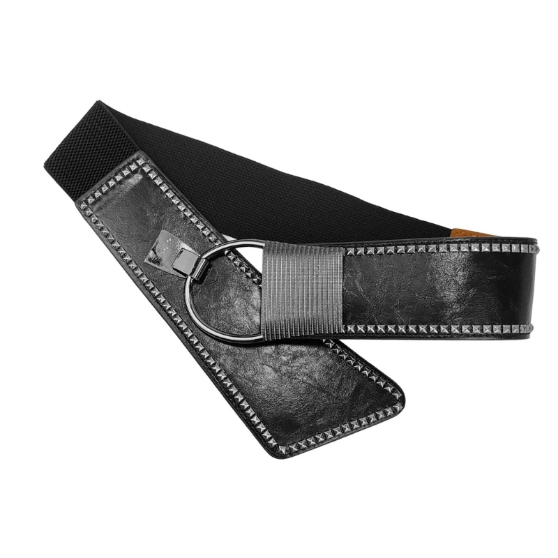 

Elastic Waist Belt Wide Waist Cincher Comfortable Leather Waistband Fashion Belt for Superior Support and Body Shaping