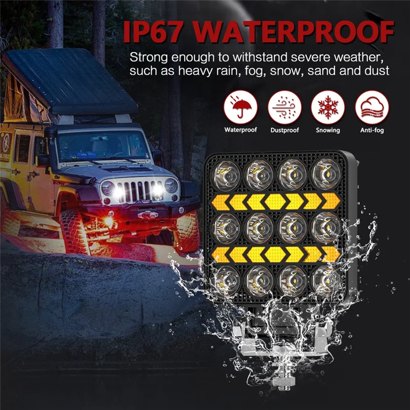 

4 Inch Car LED Work Light Strobe Headlight White Yellow Offroad Driving Spotlight Fog Light For Truck Cars Suv Boat