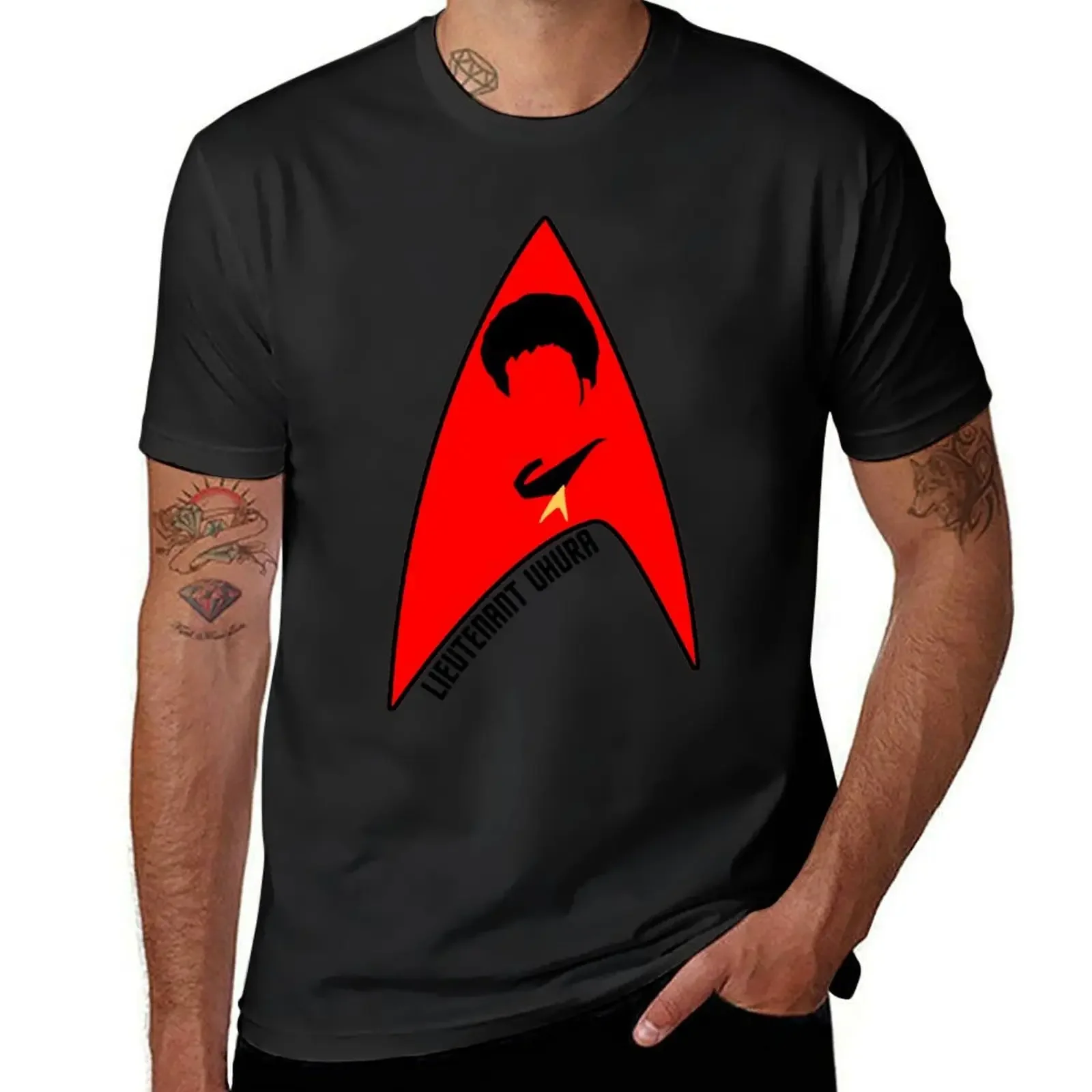 Lieutenant Uhura T-Shirt blacks plain blanks men clothings