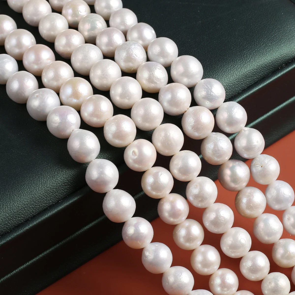 

Natural Freshwater Baroque Pearls Large Round Beads 10-11mm Jewelry Production DIY Necklace Bracelet Accessories Gift