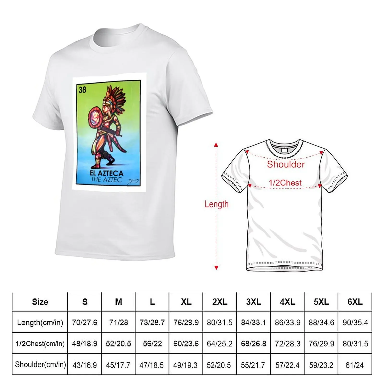 El Azteca - The Aztec - Loteria T-Shirt anime t shirts vintage anime shirt funny t shirts for men