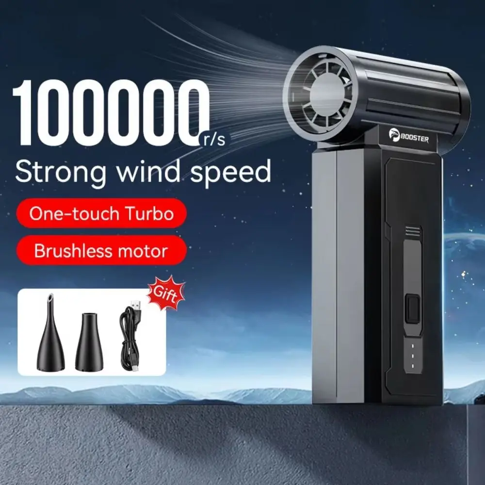 

100000RPM Mini Turbo Jet Fan Powerful Airflow High-speed Electric Air Duster Handheld Rechargeable Brushless Motor Outdoor