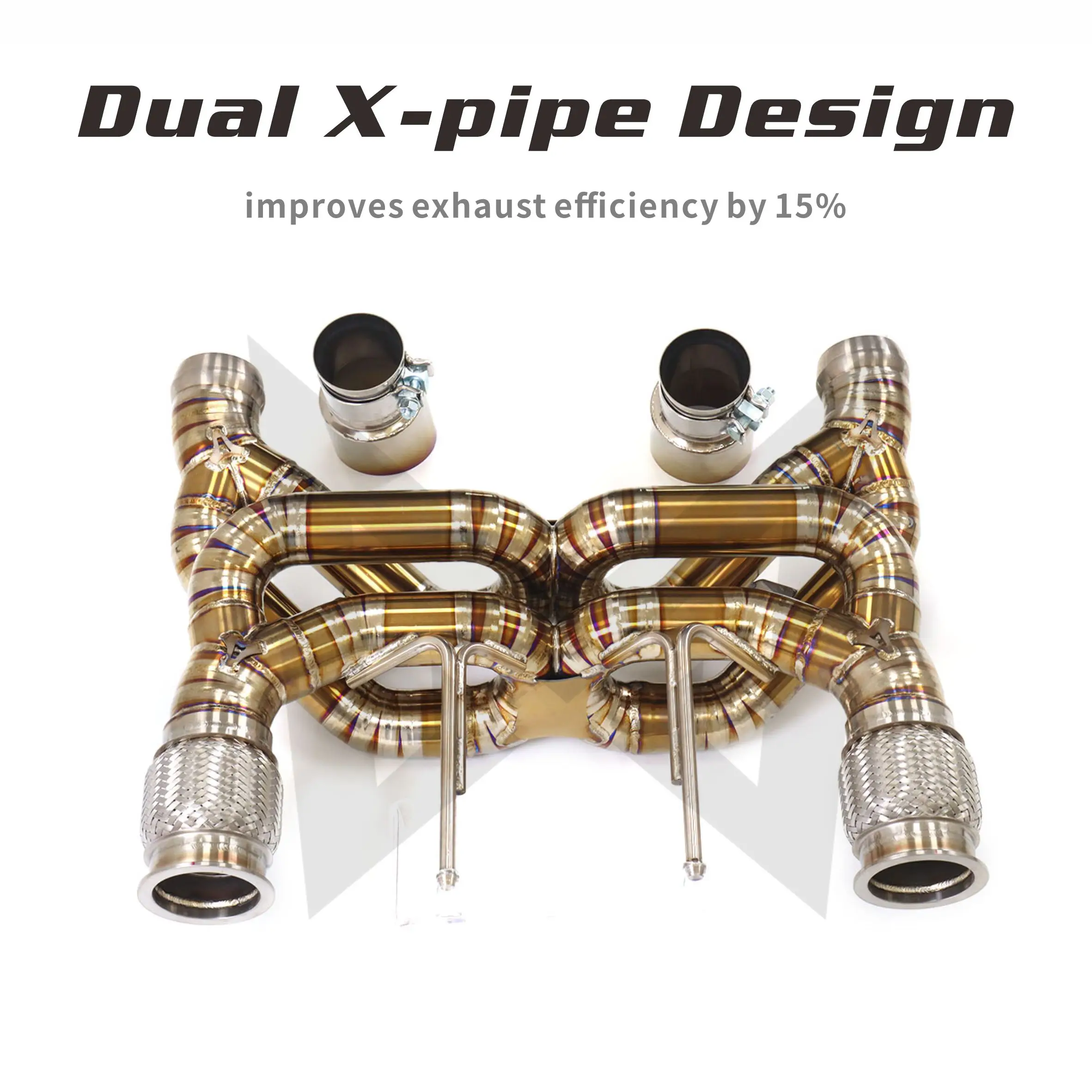 

MANX Exhaust pipe for McLaren 720S Catback Lossless installation New Product Ti Sounds good Dual X-tube design