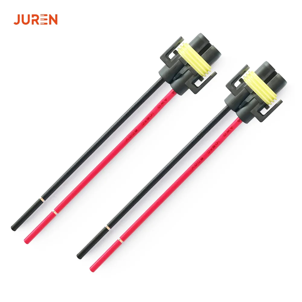2pcs Female Adapter Connector 12-24V H8/H9/H11 Bulb Socket Female Adapter Auto Accessories Replacement for Headlight Fog Light