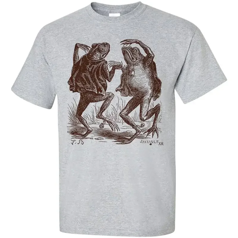 Dancing Toad Demons Frog With Bells Drawing Goblincore Cotagecore T Shirt