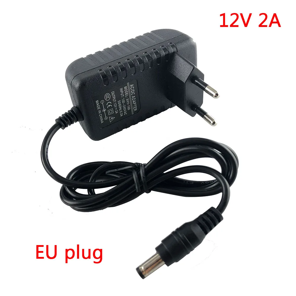 AC DC 12v 2A 2000ma Adapter Power Supply Adaptor EU UK AU US PLUG 5.5*2.5mm Wall Charger For CCTV Cameras And IR Llluminators