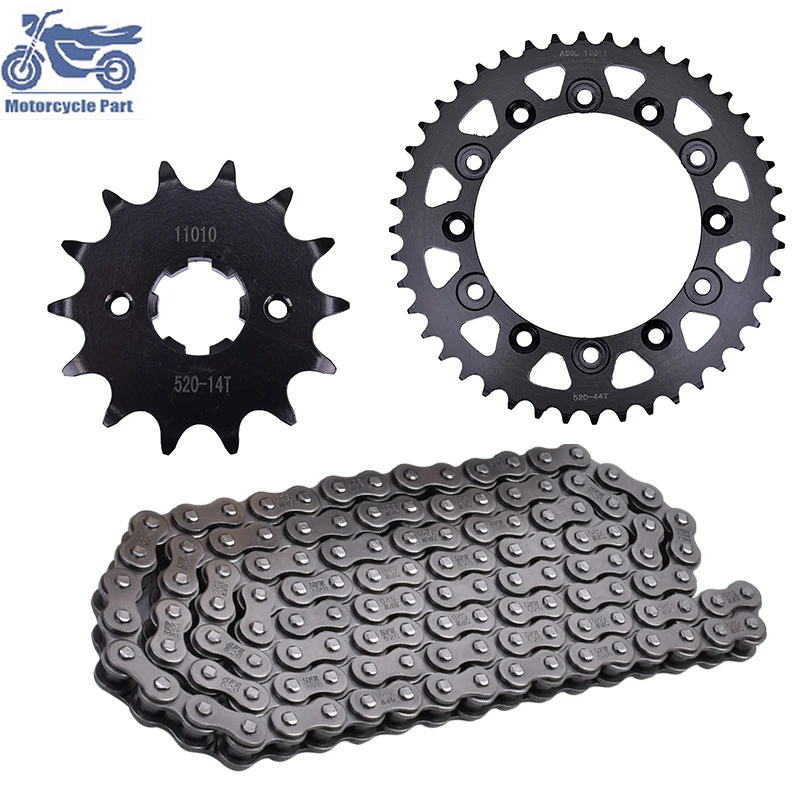 520 14T 44T Motorcycle Drive Chain Front and Rear Sprocket Kit For HONDA CBR250 MC14 1986 CBR250 MC17 1987-1988 NSR250 86 VT250