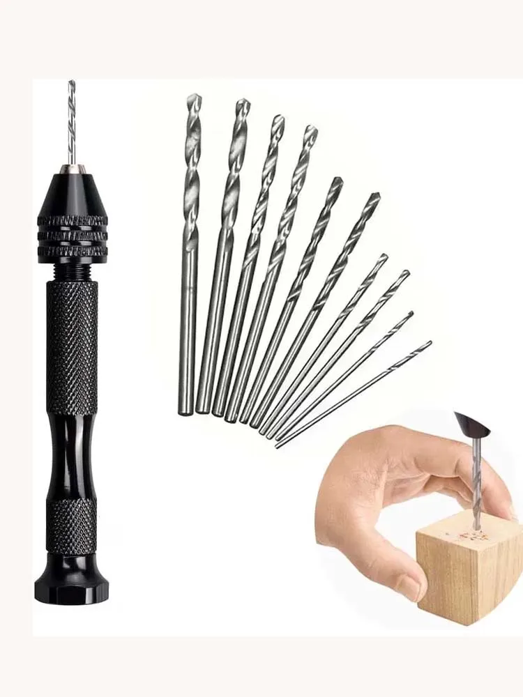 1/11 szt. Mini Wiertarka Ręczna z Zestawem Wierteł 0.3-3.2mm Narzędzia Obrotowe do Modelarstwa, Hobby, DIY, Obróbki Drewna, Rękodzieła — zdjęcie 2