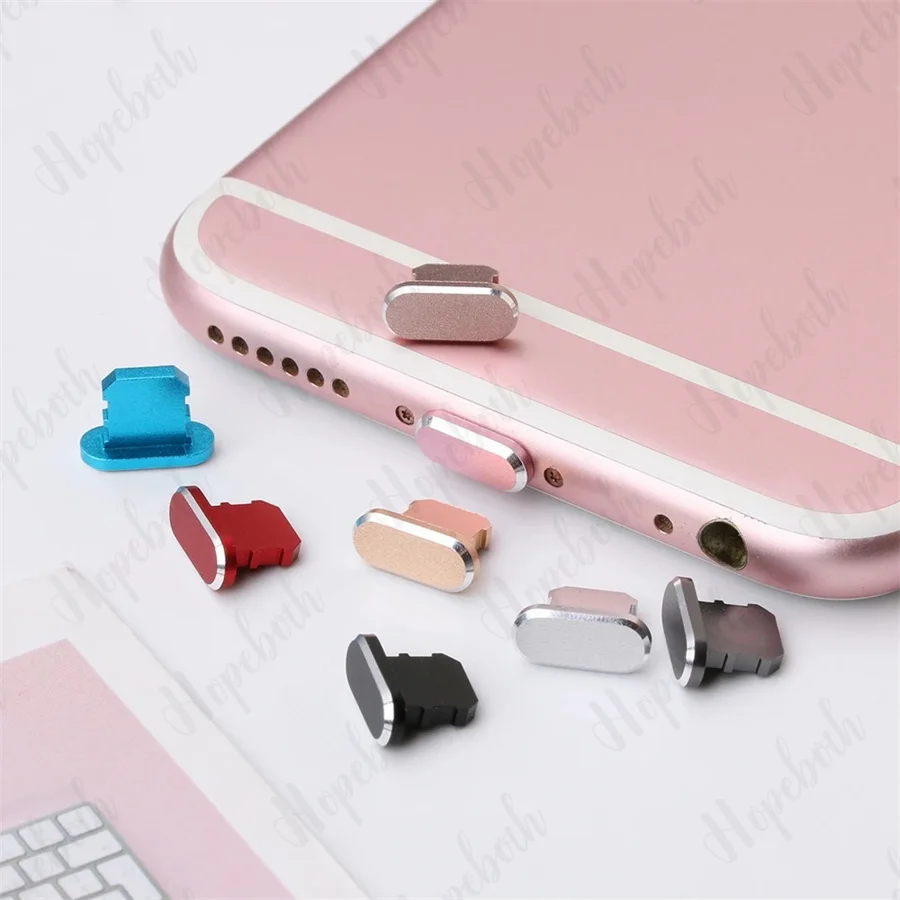 100pcs Wholesale Dustproof Cover Aluminium Alloy Metal Anti Dust Charger Dock Plug Stopper Cap For iPhone 13 12 11 X XR Max 8 7