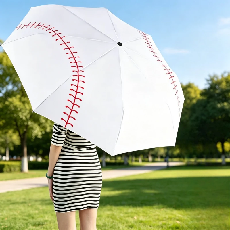 Baseball Folding Umbrella American Style Sun Shade Rain Cover High Density Durable Parasol for Daily Commute Travel 접이식 우산