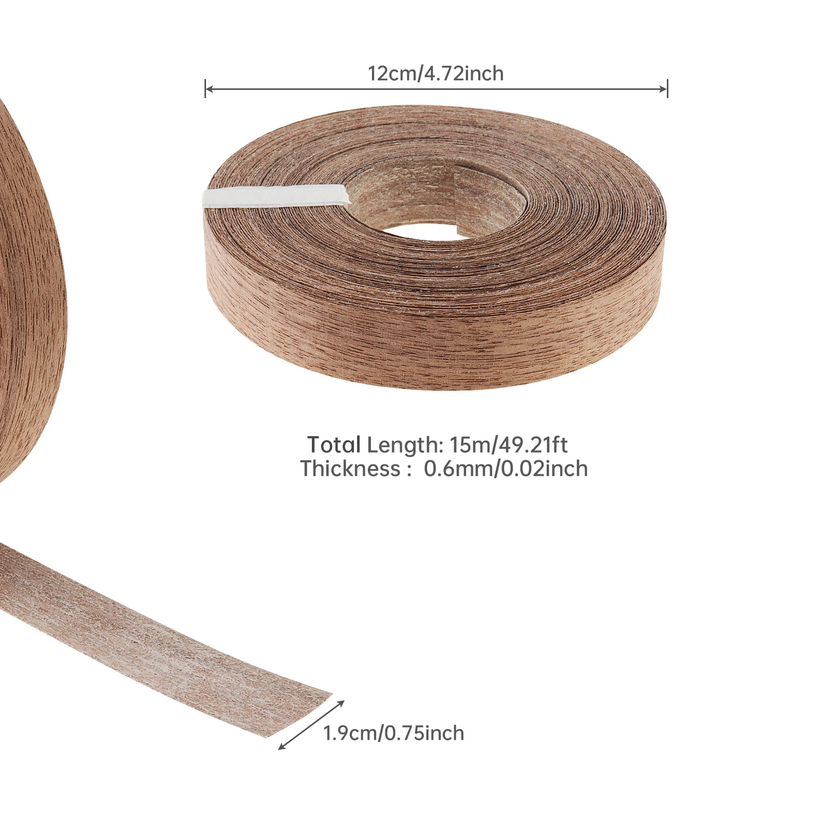 ربط حافة الجوز بطول 15 مترًا، ربط شريط من الخشب الحقيقي الملتصق مسبقًا لاستعادة الأثاث/إصلاح الخزانة، ربط حافة مرن #3