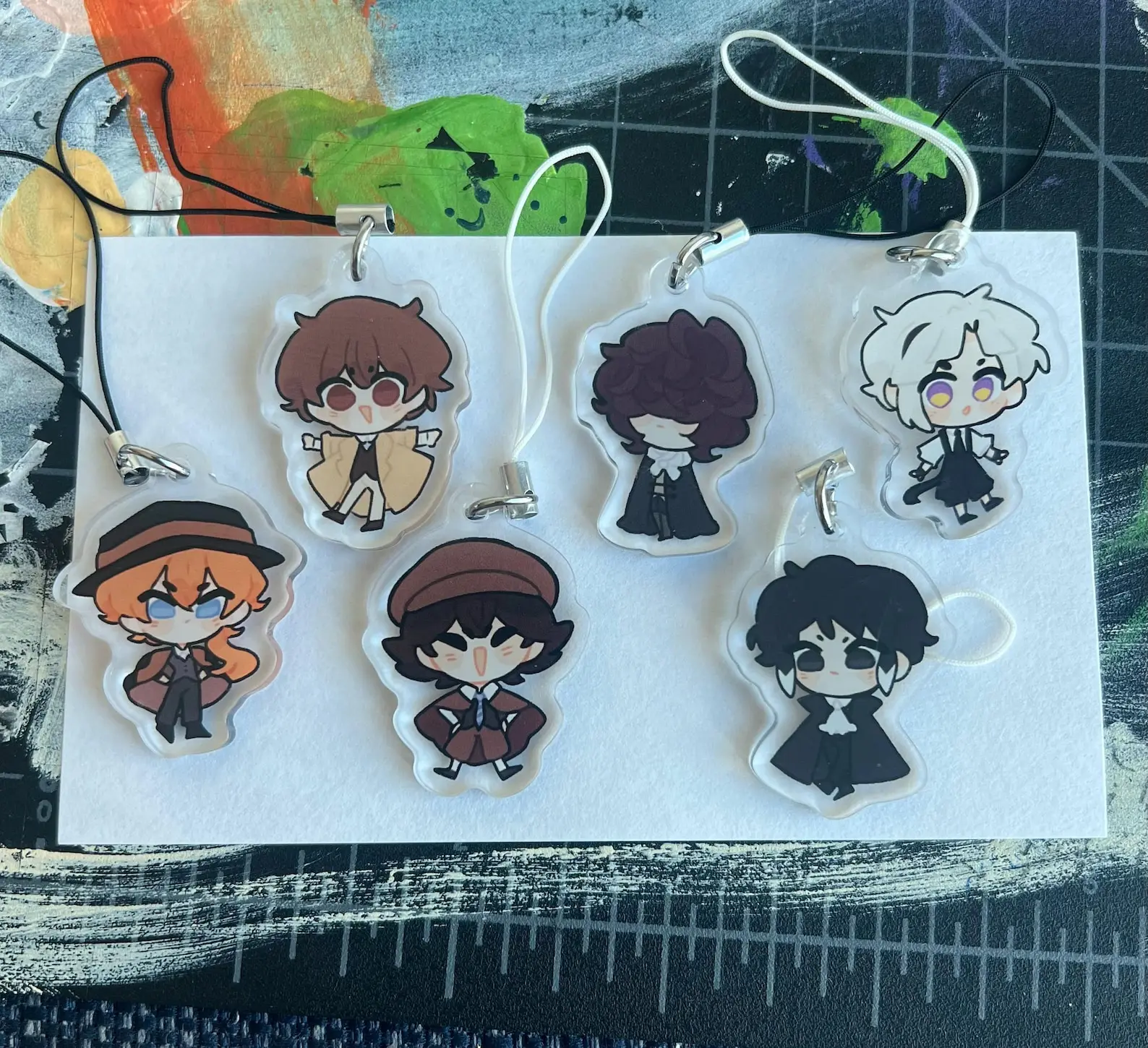 BSD  Anime Acrylic Charms Q Version Keychain Cute Dazai Nakahara