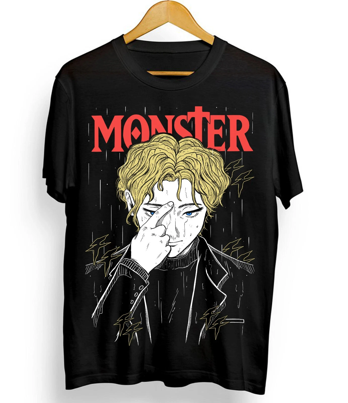 Camiseta Summer Monster Johan Liebert Kenzo Tenma Naoki Urasawa, camiseta negra de manga corta con cuello redondo para hombre