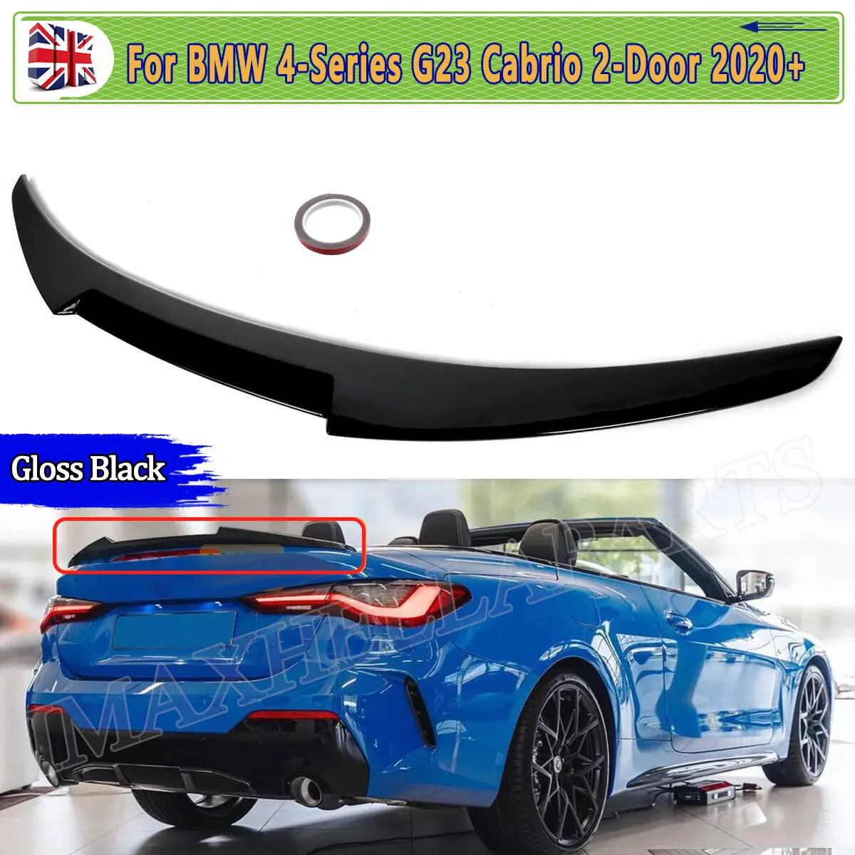 

For BMW 4 Series G23 Tail Spoiler G83 420d 430d 420i 430i M440i 2020 2021 2022 2023 2024 Rear Boot Spoiler Lip Gloss Black