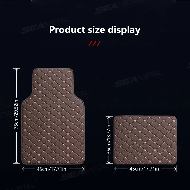 SEAMETAL 4Pcs Car Floor Mat Full Set Universal Non-Slip Auto Carpet Waterproof All-Weather Car Mat Anti Scratch Cargo Liner image 6