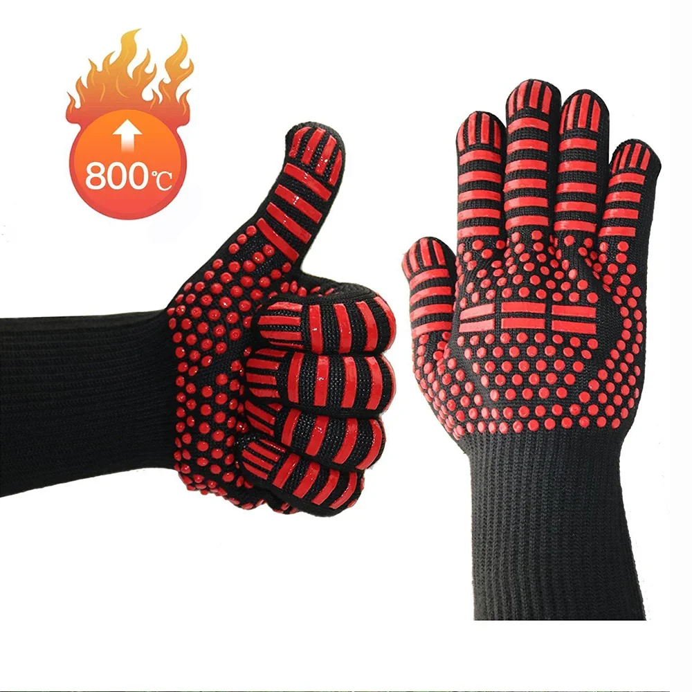 Silicone Microwave BBQ Gloves Barbecue Accessories High Temperature Grill Bbq Gloves Tools 2 Per Kit 28-35vm Heat Resistance